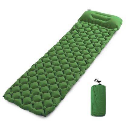 Outdoor Inflatable Camping Mat Pad Cushion Protable TPU Beach Sleeping Mattress Moisture-proof Inflation Pad Field With Pillow Accesories