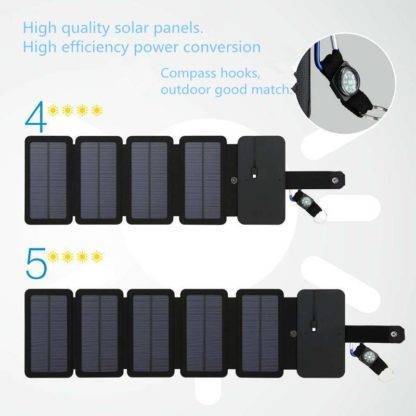 KERNUAP SunPower folding 10W Solar Cells Charger 5V 2.1A USB Output Devices Portable Solar Panels for Smartphones Electronic